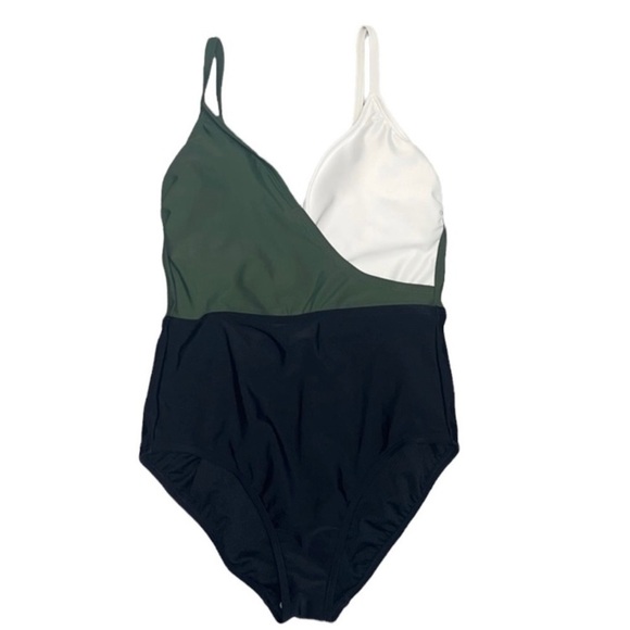 Kona‎ Sol Swimsuit One Piece Colorblock size Small green black white - Picture 3 of 5